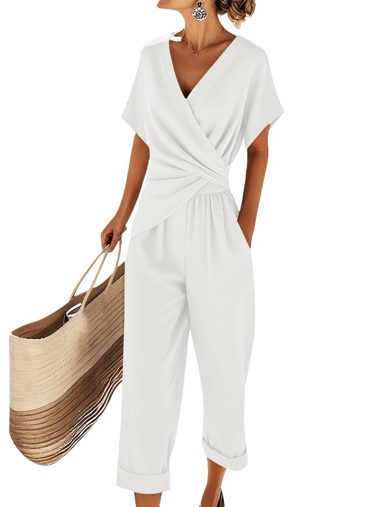 Natalie Women’s Elegant Set – V-Neck Top & Flowing Pants Co-Ord Outfit