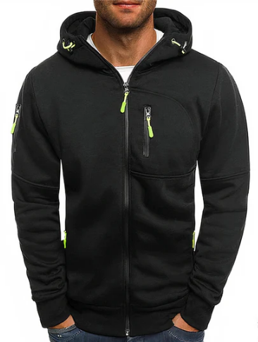 Ealdred Men’s Zip-Up Hoodie – Cotton Blend Hooded Sweatshirt with Adjustable Hood