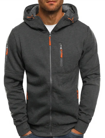 Ealdred Men’s Zip-Up Hoodie – Cotton Blend Hooded Sweatshirt with Adjustable Hood