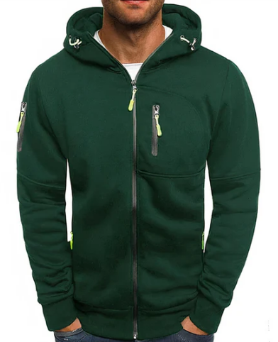Ealdred Men’s Zip-Up Hoodie – Cotton Blend Hooded Sweatshirt with Adjustable Hood