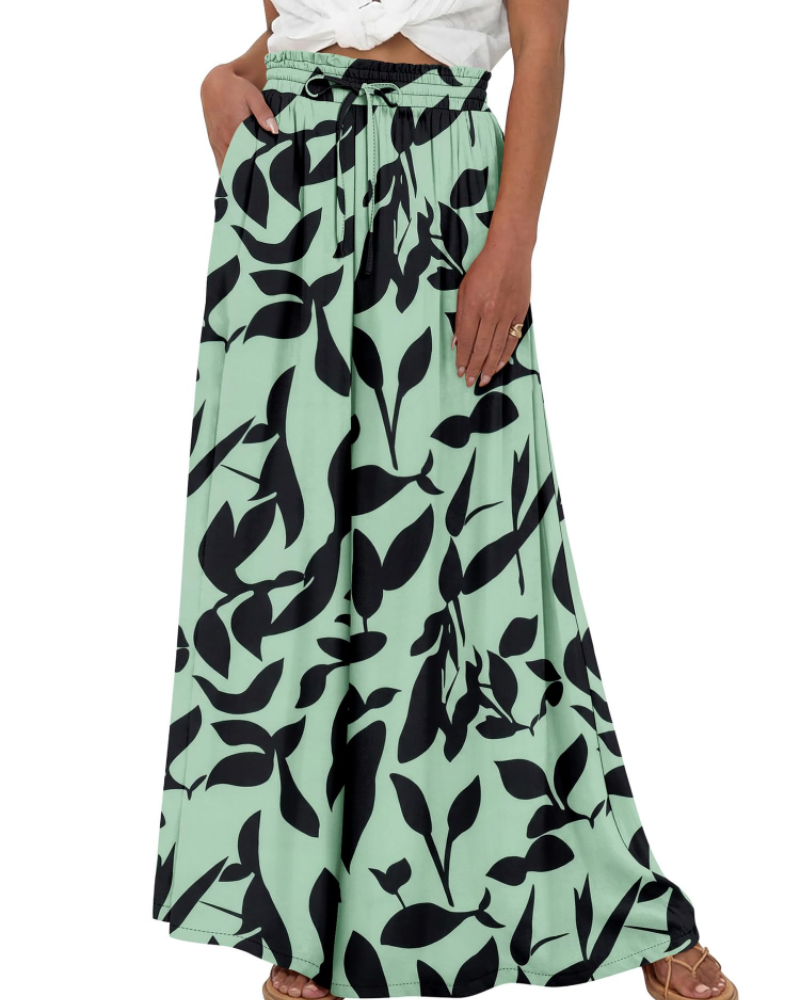 Layla Women’s Cotton Palazzo Pants – High Waist Wide Leg Drawstring Trousers