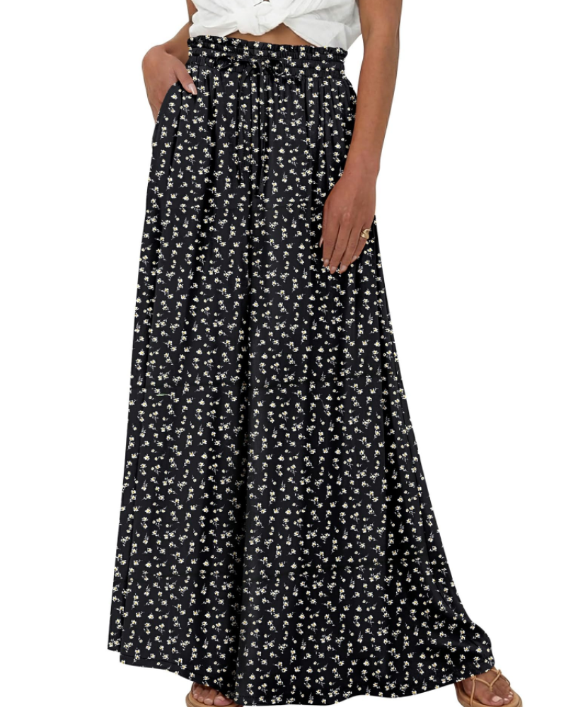 Layla Women’s Cotton Palazzo Pants – High Waist Wide Leg Drawstring Trousers