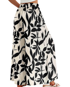 Layla Women’s Cotton Palazzo Pants – High Waist Wide Leg Drawstring Trousers