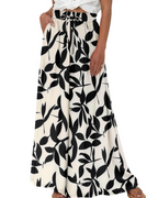 Layla Women’s Cotton Palazzo Pants – High Waist Wide Leg Drawstring Trousers