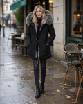 Polly Women's Winter Coat – Long Insulated Wind-Resistant Coat with Zip Closure