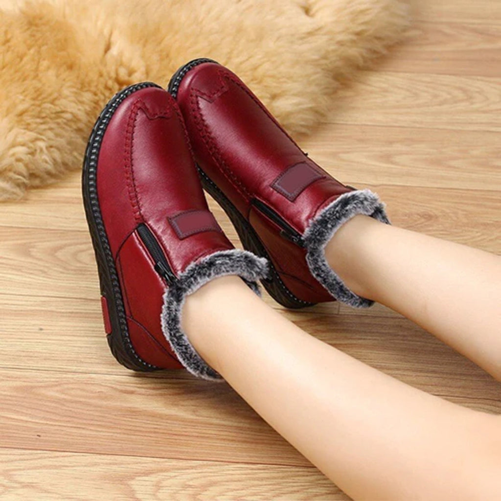 Angela Women’s Winter Boots – Warm Fur-Lined Zip Boots with Non-Slip Sole