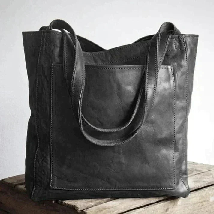 Noelle Women's Leather Tote Bag – Spacious Zip Shoulder Work Travel Bag