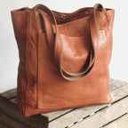 Noelle Women's Leather Tote Bag – Spacious Zip Shoulder Work Travel Bag
