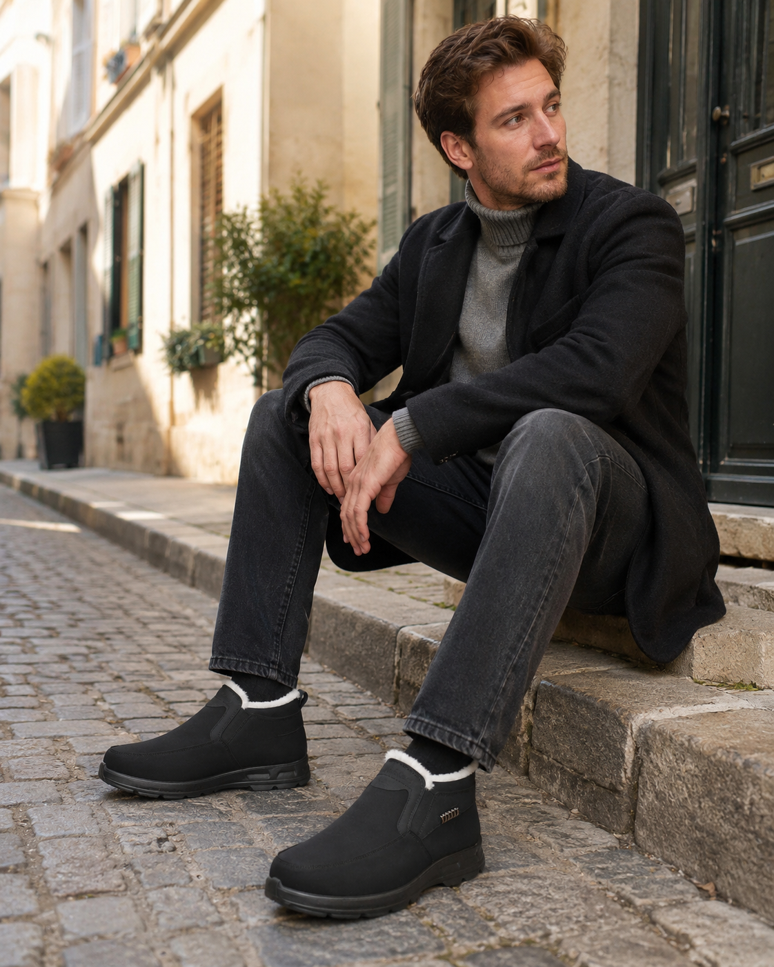Ryan Men's Winter Shoes – Plush Lined Slip-On Warm Anti-Slip Casual Footwear