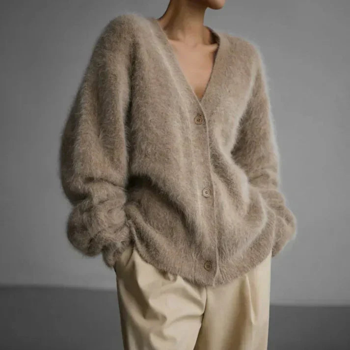 Ella Women's Cashmere Cardigan – Oversized Soft Breathable Elegant Knit
