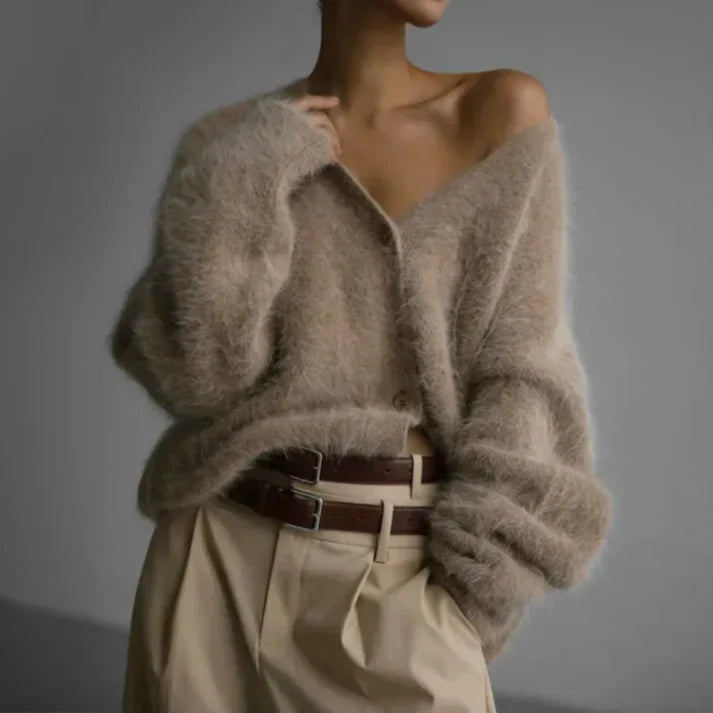 Ella Women's Cashmere Cardigan – Oversized Soft Breathable Elegant Knit