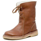 Emersyn Women's Warm Boots – Waterproof PU Leather Winter Boots with Wool Lining
