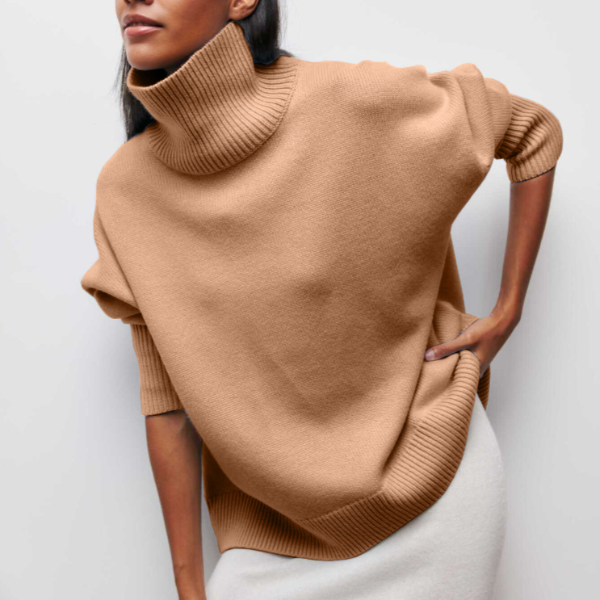 Camille Women's Winter Sweater – Soft Knit Relaxed Fit Chic Pullover