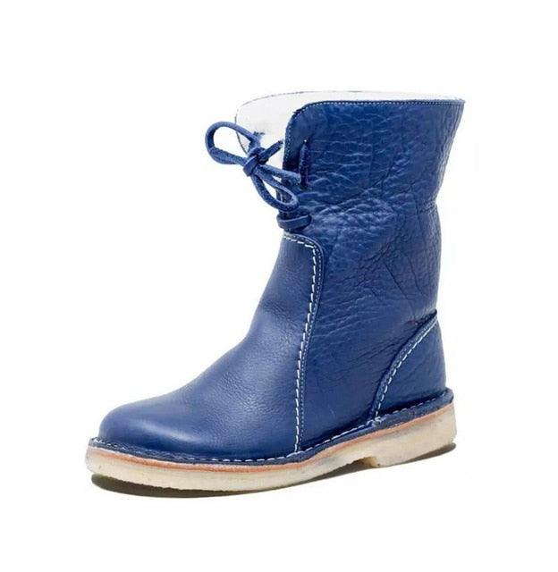 Emersyn Women's Warm Boots – Waterproof PU Leather Winter Boots with Wool Lining