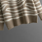 Delaney Women's Cashmere Set – Zebra Print Fitted Casual Lounge Outfit