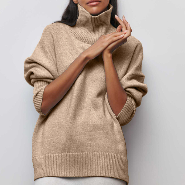 Camille Women's Winter Sweater – Soft Knit Relaxed Fit Chic Pullover