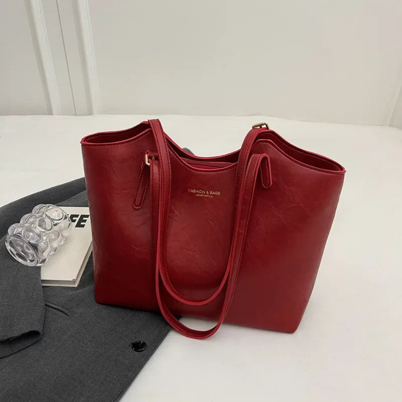 Emma Women’s Tote Bag – Vintage Vegan Leather Shopper with Spacious Elegant Design