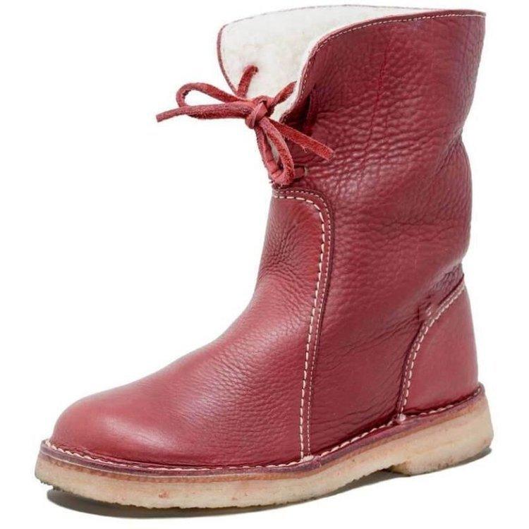 Emersyn Women's Warm Boots – Waterproof PU Leather Winter Boots with Wool Lining