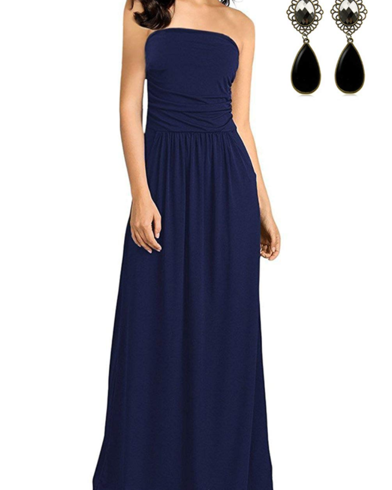 Celeste Women's Bohemian Maxi Dress – Flowing Summer Dress with Side Pockets