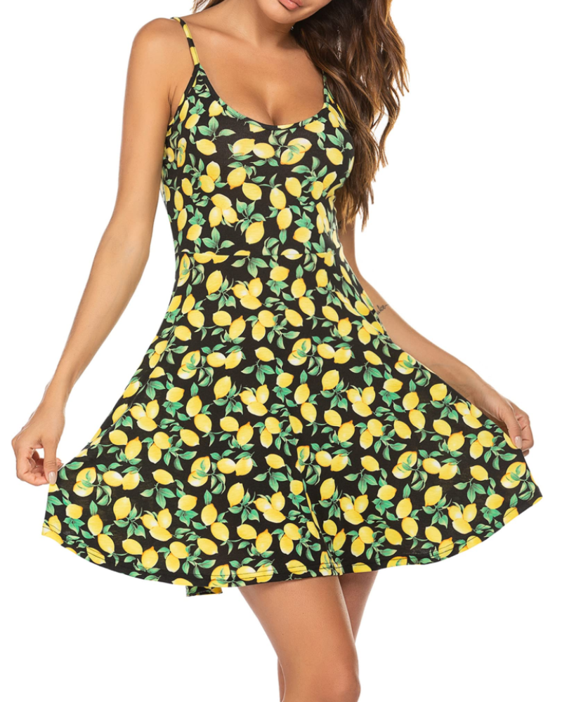 Hailey Women's Floral Sundress – V-Neck A-Line Dress with Adjustable Straps