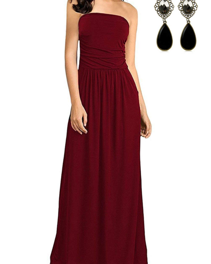 Celeste Women's Bohemian Maxi Dress – Flowing Summer Dress with Side Pockets