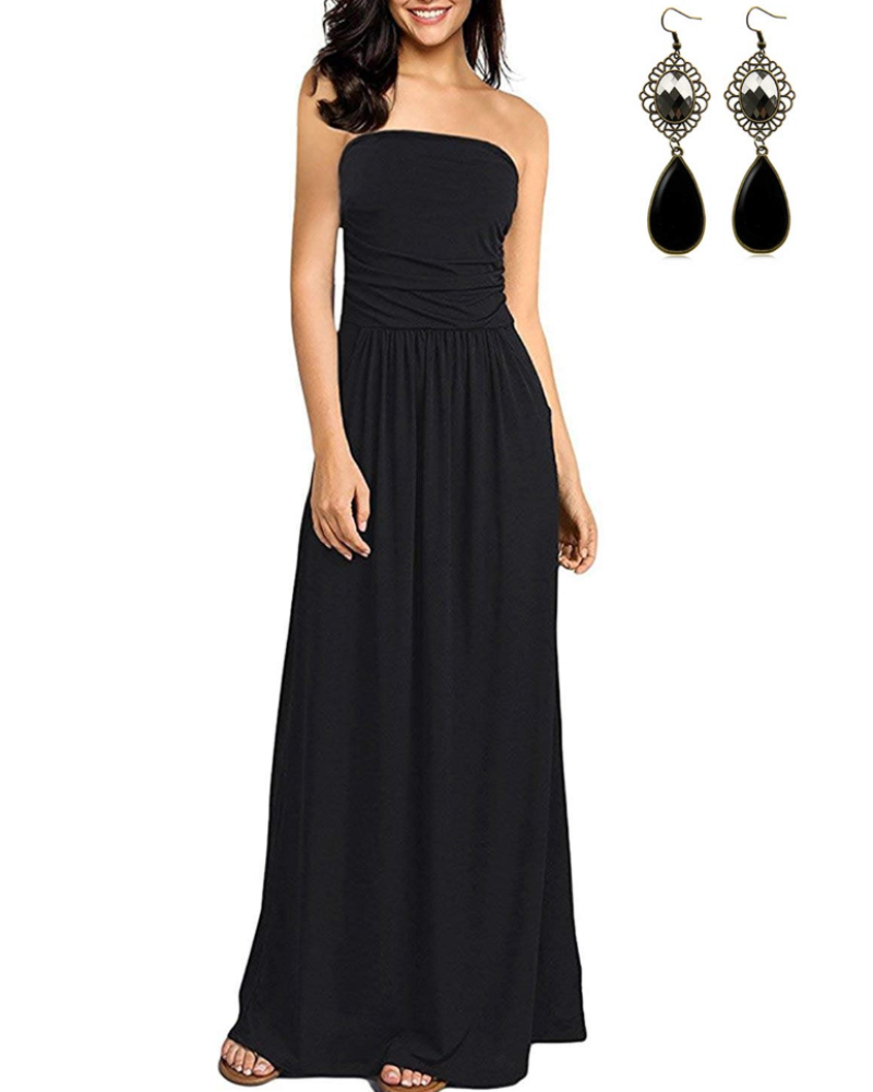 Celeste Women's Bohemian Maxi Dress – Flowing Summer Dress with Side Pockets