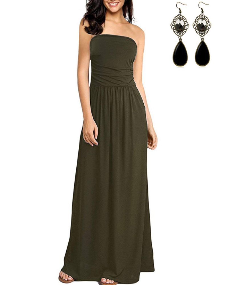 Celeste Women's Bohemian Maxi Dress – Flowing Summer Dress with Side Pockets