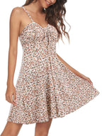 Paige Women's Floral Cami Mini Dress – Sweetheart Neck Dress with Adjustable Drawstring