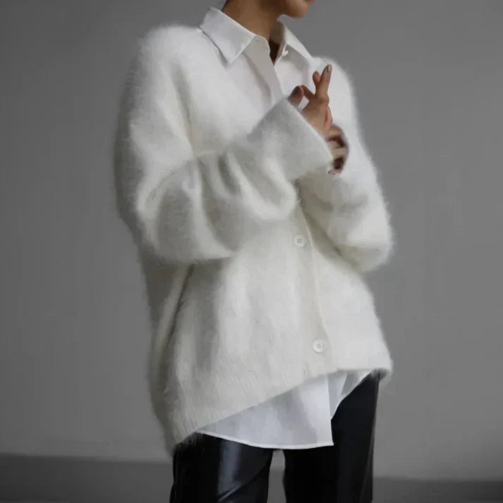 Ella Women's Cashmere Cardigan – Oversized Soft Breathable Elegant Knit