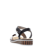 Adeline Women’s Wedge Sandals – Faux Leather Soft Footbed Summer Shoes