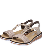 Evelyn Women’s Wedge Sandals – Faux Leather Strappy Shoes with Soft Insole