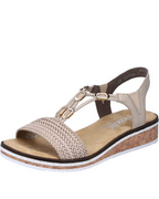 Evelyn Women’s Wedge Sandals – Faux Leather Strappy Shoes with Soft Insole