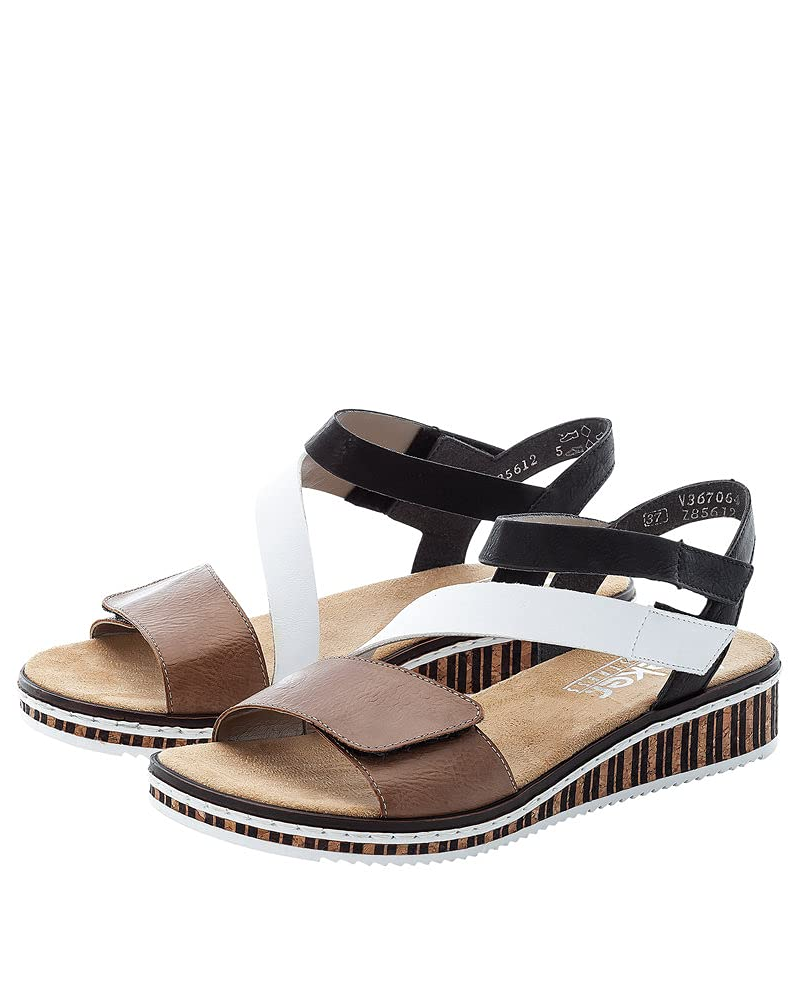 Adeline Women’s Wedge Sandals – Faux Leather Soft Footbed Summer Shoes