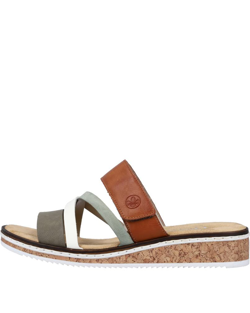 Tessa Women’s Wedge Mules – Faux Leather Slip-On Sandals with Soft Insole