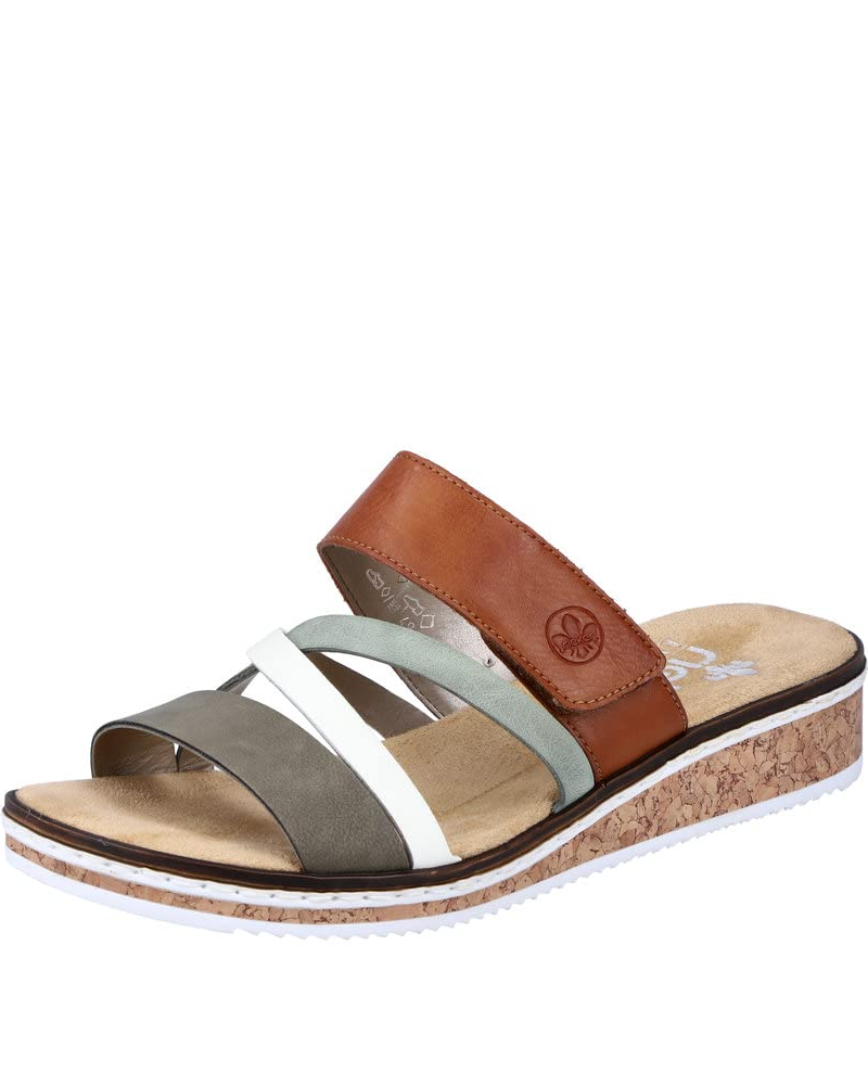 Tessa Women’s Wedge Mules – Faux Leather Slip-On Sandals with Soft Insole