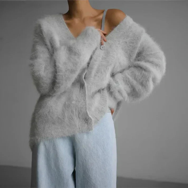 Ella Women's Cashmere Cardigan – Oversized Soft Breathable Elegant Knit