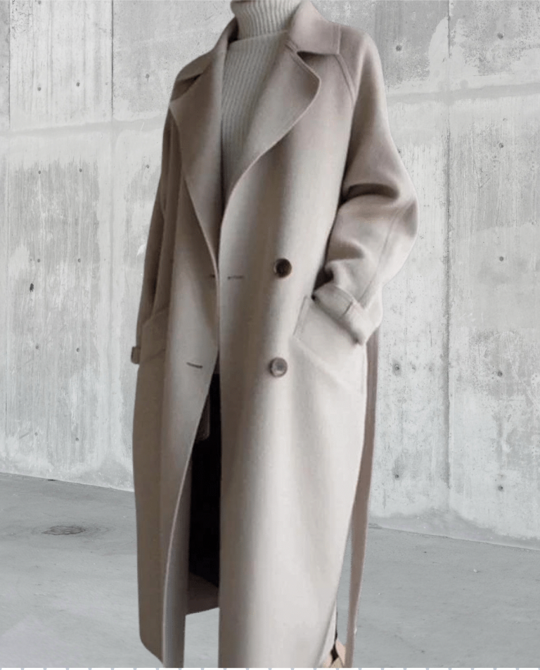 Isabelle Women’s Long Wool Coat – Elegant Warm Winter Overcoat with Tailored Fit