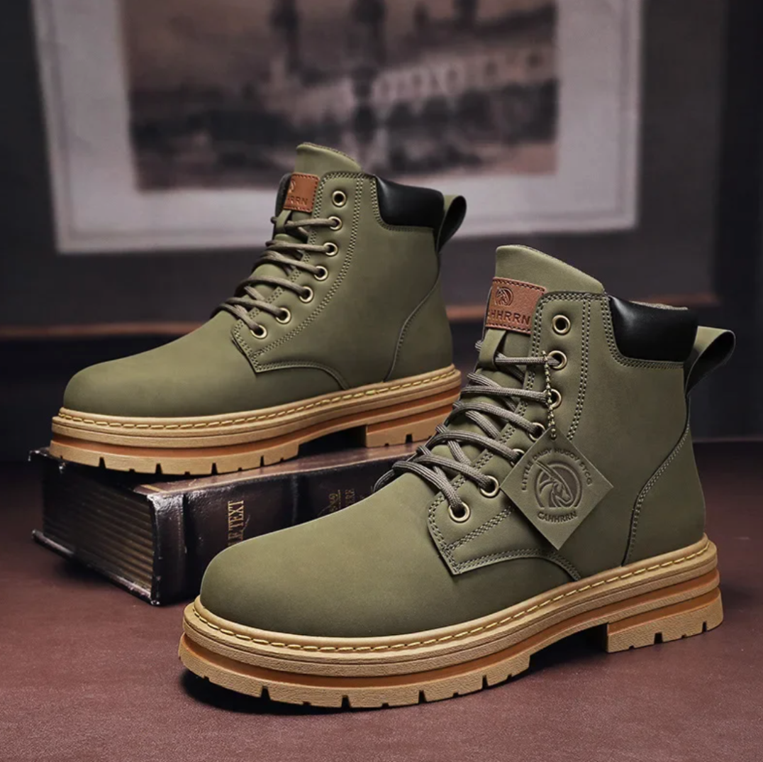 Marlon Men’s Lace-Up Boots – Comfortable Leather Boots with Anti-Slip Sole