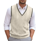Kyson Men's V-Neck Sweater Vest – Sleeveless Smart Casual Layering Knit