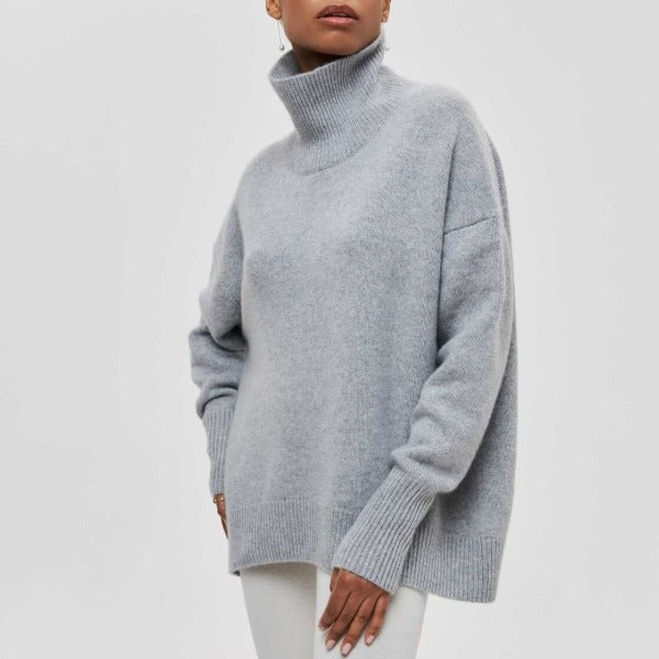 Camille Women's Winter Sweater – Soft Knit Relaxed Fit Chic Pullover