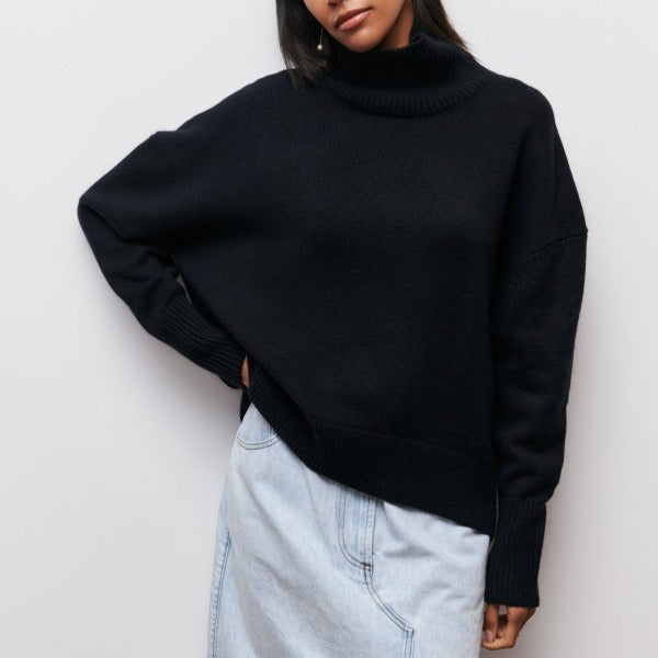 Camille Women's Winter Sweater – Soft Knit Relaxed Fit Chic Pullover