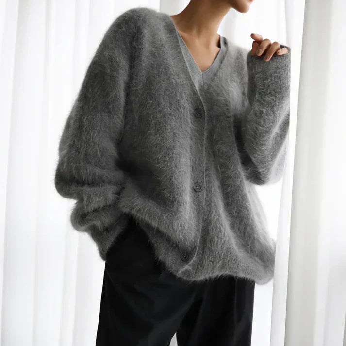 Ella Women's Cashmere Cardigan – Oversized Soft Breathable Elegant Knit