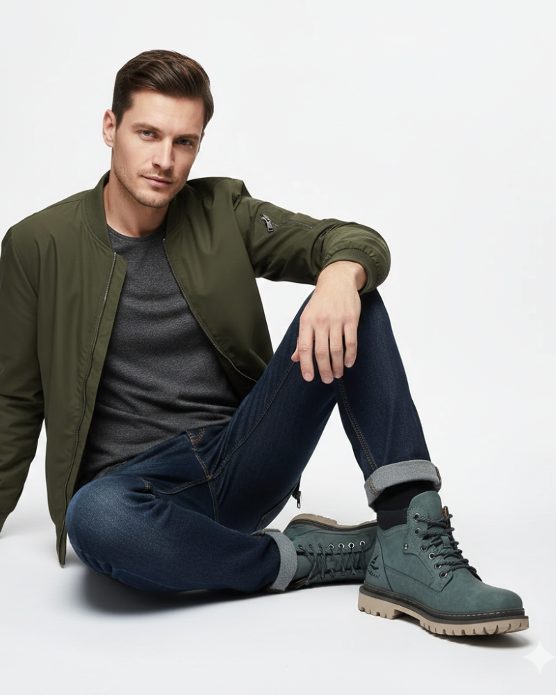 Ernie Men's Leather Boots – Genuine Leather Comfort Fit Everyday Boots