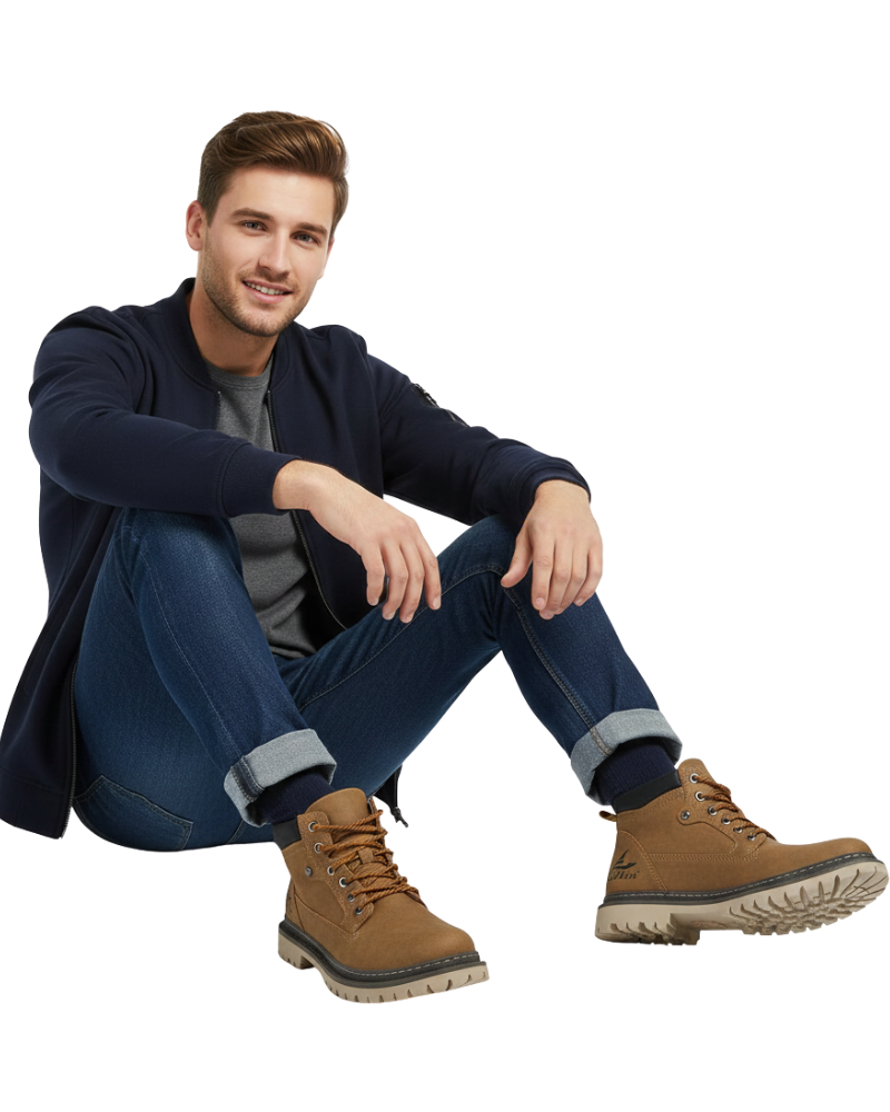 Ernie Men's Leather Boots – Genuine Leather Comfort Fit Everyday Boots
