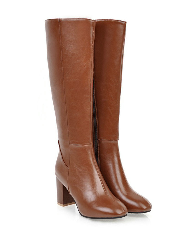 Paige Women's Zip Boots – Classic Block Heel Boots for Work and Everyday Wear