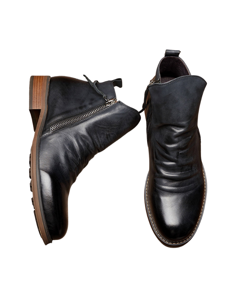 Daniel Men's Ankle Boots – Side Zip Modern Dress Boots for Everyday Wear