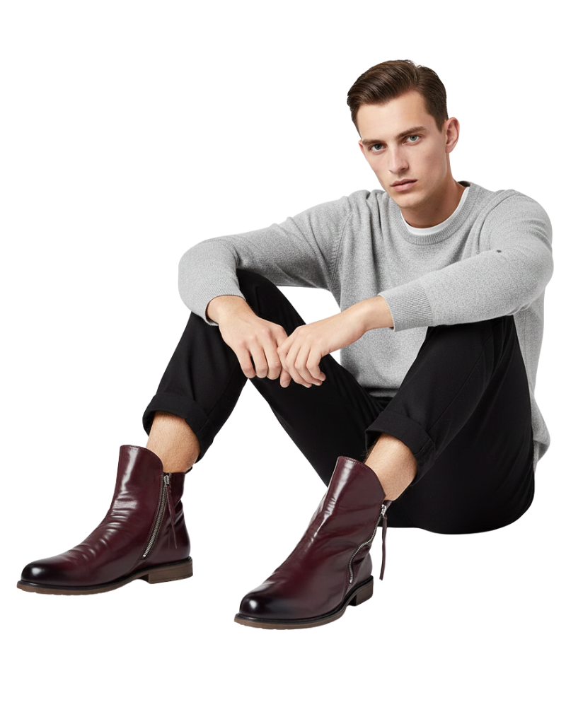 Daniel Men's Ankle Boots – Side Zip Modern Dress Boots for Everyday Wear