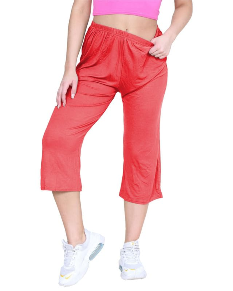Lillian Women’s Plus Size Palazzo Pants – Stretch Cropped Pull-On Culottes