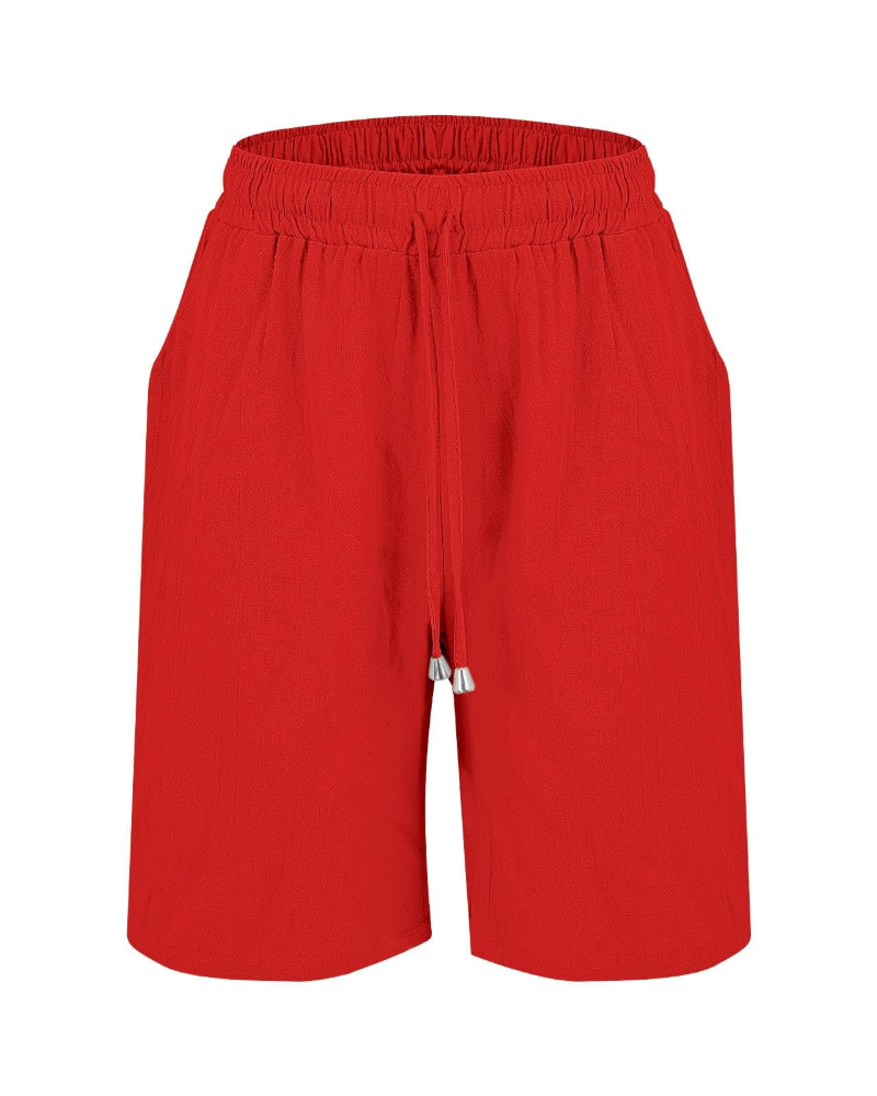 Olivia Women’s Paper Bag Shorts – High Waist Drawstring Summer Shorts with Pockets