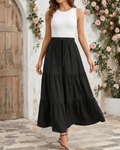 Grace Women’s Maxi Skirt – High Waist A-Line Skirt with Pockets & Lining
